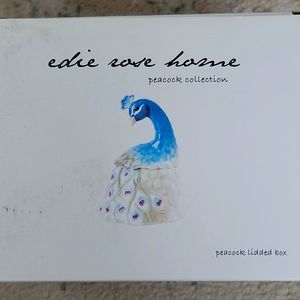 Edie Rose Home Peacock Collection lidded box